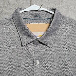 Tommy Bahama Black and White Herringbone Casual Button-Down Shirt